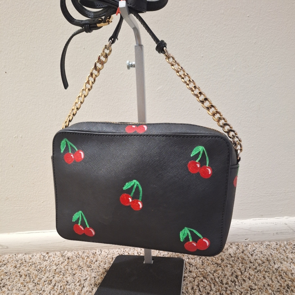 Michael Kors Hand-Painted Cherry Pattern Crossbod… - image 2